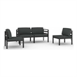 vidaXL 4 Piece Patio Lounge Set with Cushions Aluminum Anthracite