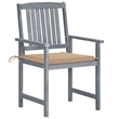 vidaXL Patio Chairs with Cushions 8 pcs Solid Acacia Wood Gray