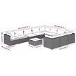 vidaXL 11 Piece Patio Lounge Set with Cushions Poly Rattan Brown