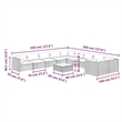 vidaXL 11 Piece Patio Lounge Set with Cushions Poly Rattan Brown