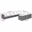 vidaXL 10 Piece Patio Lounge Set with Cushions Poly Rattan Brown