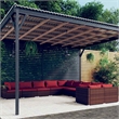 vidaXL 10 Piece Patio Lounge Set with Cushions Poly Rattan Brown