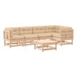 vidaXL 6 Piece Patio Lounge Set with Cushions Solid Wood