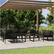 vidaXL 9 Piece Patio Lounge Set with Cushions Aluminum Anthracite