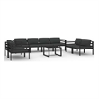 vidaXL 9 Piece Patio Lounge Set with Cushions Aluminum Anthracite
