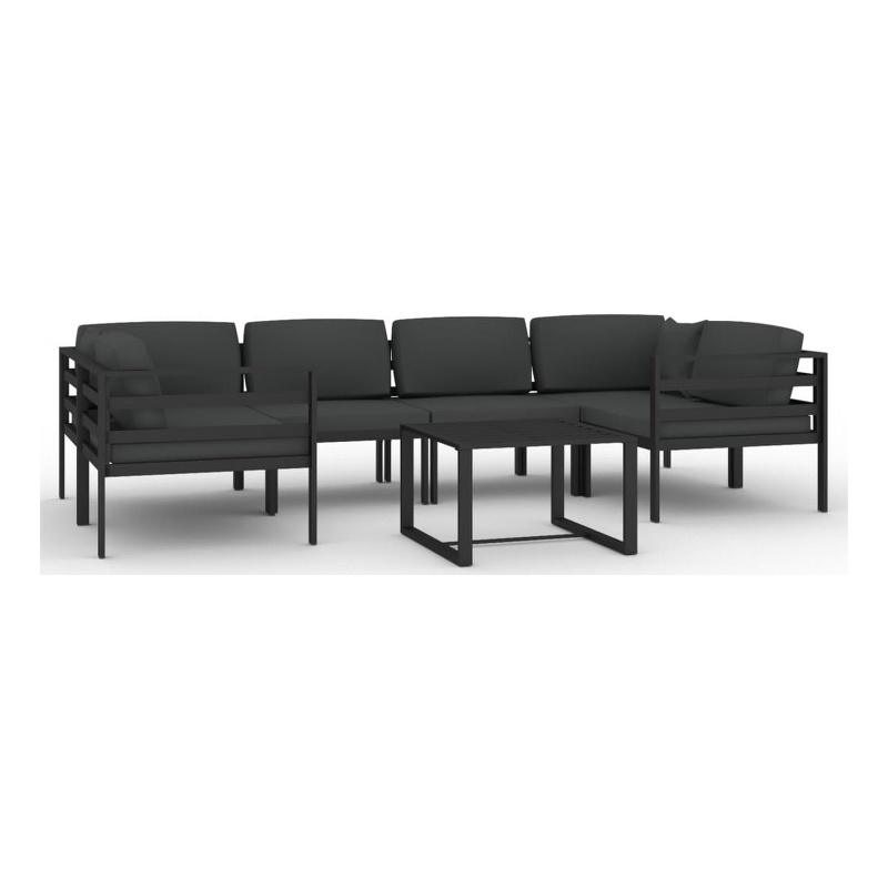 vidaXL 7 Piece Patio Lounge Set with Cushions Aluminum Anthracite