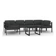 vidaXL 7 Piece Patio Lounge Set with Cushions Aluminum Anthracite