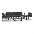 vidaXL 6 Piece Patio Lounge Set with Cushions Aluminum Anthracite
