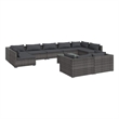 vidaXL 10 Piece Patio Lounge Set with Cushions Gray Poly Rattan