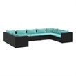 vidaXL 9 Piece Patio Lounge Set with Cushions Poly Rattan Black
