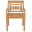 vidaXL Batavia Chairs 2 pcs with Black Cushions Solid Teak Wood