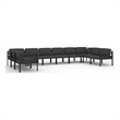 vidaXL 10 Piece Patio Lounge Set with Cushions Aluminum Anthracite
