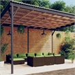 vidaXL 10 Piece Patio Lounge Set with Cushions Brown Poly Rattan
