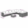 vidaXL 10 Piece Patio Lounge Set with Cushions Poly Rattan Brown
