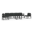 vidaXL 7 Piece Patio Lounge Set with Cushions Aluminum Anthracite