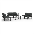 vidaXL 7 Piece Patio Lounge Set with Cushions Aluminum Anthracite