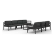 vidaXL 8 Piece Patio Lounge Set with Cushions Aluminum Anthracite