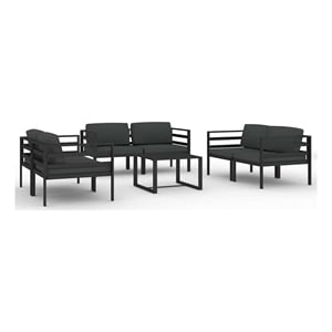 vidaXL 7 Piece Patio Lounge Set with Cushions Aluminum Anthracite