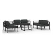 vidaXL 7 Piece Patio Lounge Set with Cushions Aluminum Anthracite