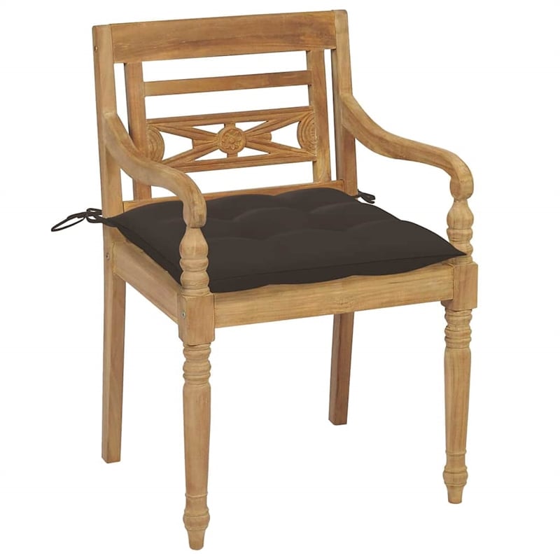 vidaXL Batavia Chairs with Cushions 8 pcs Solid Teak Wood