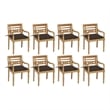 vidaXL Batavia Chairs with Cushions 8 pcs Solid Teak Wood