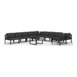 vidaXL 11 Piece Patio Lounge Set with Cushions Aluminum Anthracite