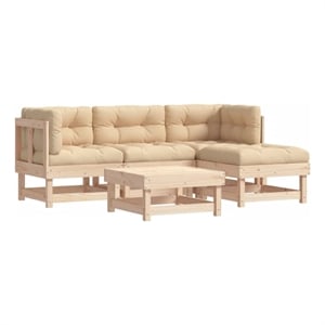 vidaXL 5 Piece Patio Lounge Set with Cushions Solid Wood
