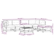 vidaXL 7 Piece Patio Lounge Set with Cushions Solid Wood
