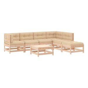 vidaXL 7 Piece Patio Lounge Set with Cushions Solid Wood