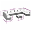 vidaXL 11 Piece Patio Lounge Set with Cushions Poly Rattan Brown