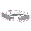 vidaXL 11 Piece Patio Lounge Set with Cushions Brown Poly Rattan