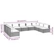 vidaXL 9 Piece Patio Lounge Set with Cushions Poly Rattan Black