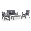 vidaXL 4 Piece Patio Lounge Set with Cushions Solid Acacia Wood