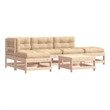 vidaXL 6 Piece Patio Lounge Set with Cushions Solid Wood