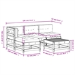 vidaXL 5 Piece Patio Lounge Set with Cushions Solid Wood