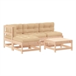 vidaXL 5 Piece Patio Lounge Set with Cushions Solid Wood