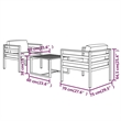 vidaXL 3 Piece Patio Lounge Set with Cushions Aluminum Anthracite