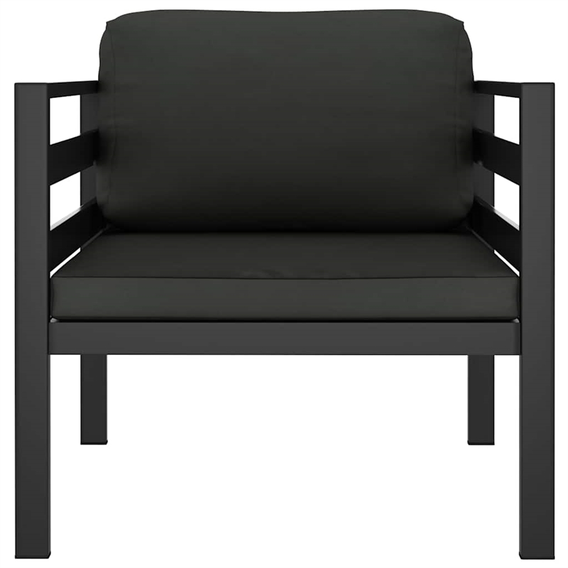 vidaXL 3 Piece Patio Lounge Set with Cushions Aluminum Anthracite