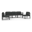 vidaXL 5 Piece Patio Lounge Set with Cushions Aluminum Anthracite