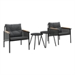 vidaXL 4 Piece Balcony Furniture Set with Cushions Black Steel