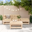 vidaXL 4 Piece Patio Lounge Set with Cushions Solid Wood