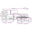 vidaXL 4 Piece Patio Lounge Set with Cushions Solid Wood