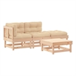 vidaXL 4 Piece Patio Lounge Set with Cushions Solid Wood