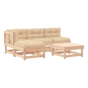 vidaXL 5 Piece Patio Lounge Set with Cushions Solid Wood