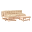 vidaXL 5 Piece Patio Lounge Set with Cushions Solid Wood
