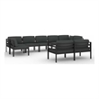 vidaXL 9 Piece Patio Lounge Set with Cushions Aluminum Anthracite