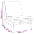 vidaXL 5 Piece Patio Lounge Set with Cream White Cushions Bamboo