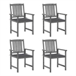 vidaXL Patio Chairs with Cushions 4 pcs Gray Solid Acacia Wood