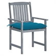 vidaXL Patio Chairs with Cushions 2 pcs Gray Solid Acacia Wood