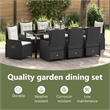 vidaXL Garden Dining Set 9 pcs Black Poly Rattan